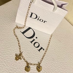 RARE 10k Gold DIOR Charm Necklace